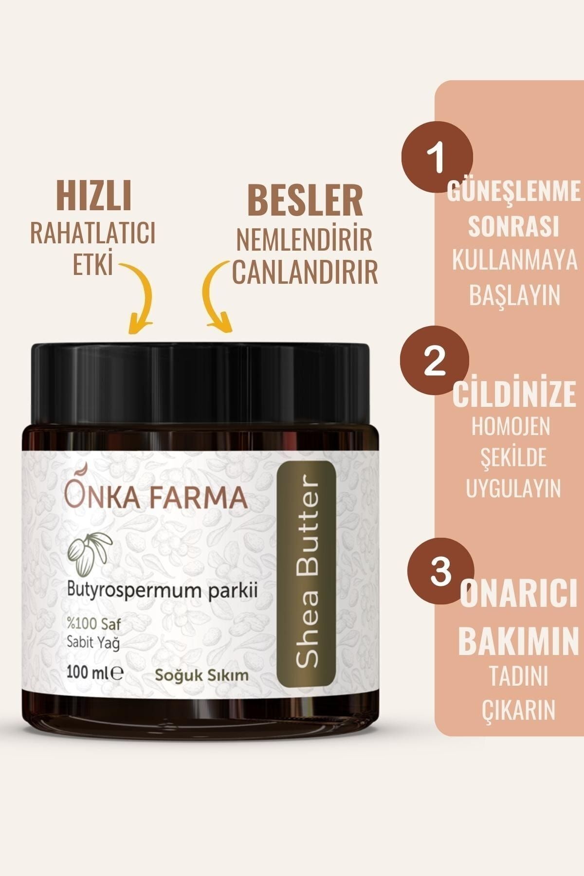 Onka Farma Onarıcı Bakım Yağ Seti - %100 Doğal Shea Butter & Kayısı Ç. Yağı - Güneş Sonrası -150 ml