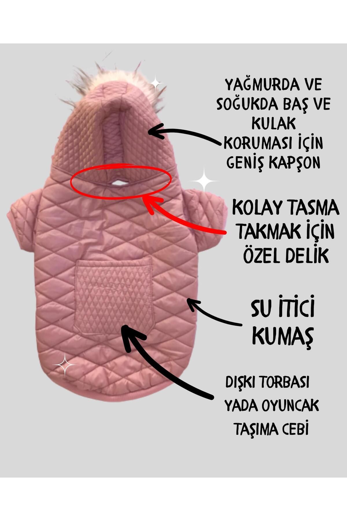 Pink Comfly Köpek Montu, Orta ve Büyük Irklar için