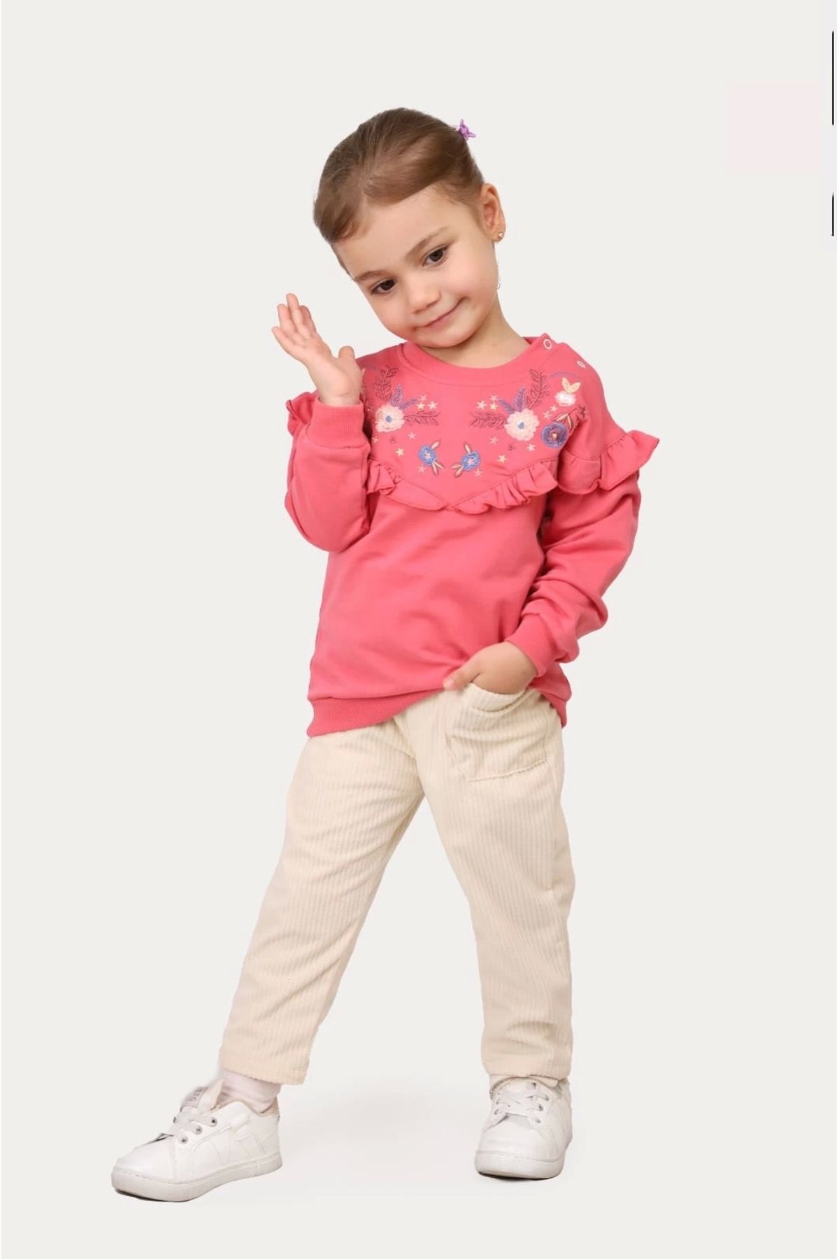 Hafez Kids ÇİÇEK NAKIŞLI ÜSTKADİFE PANTALONLU...