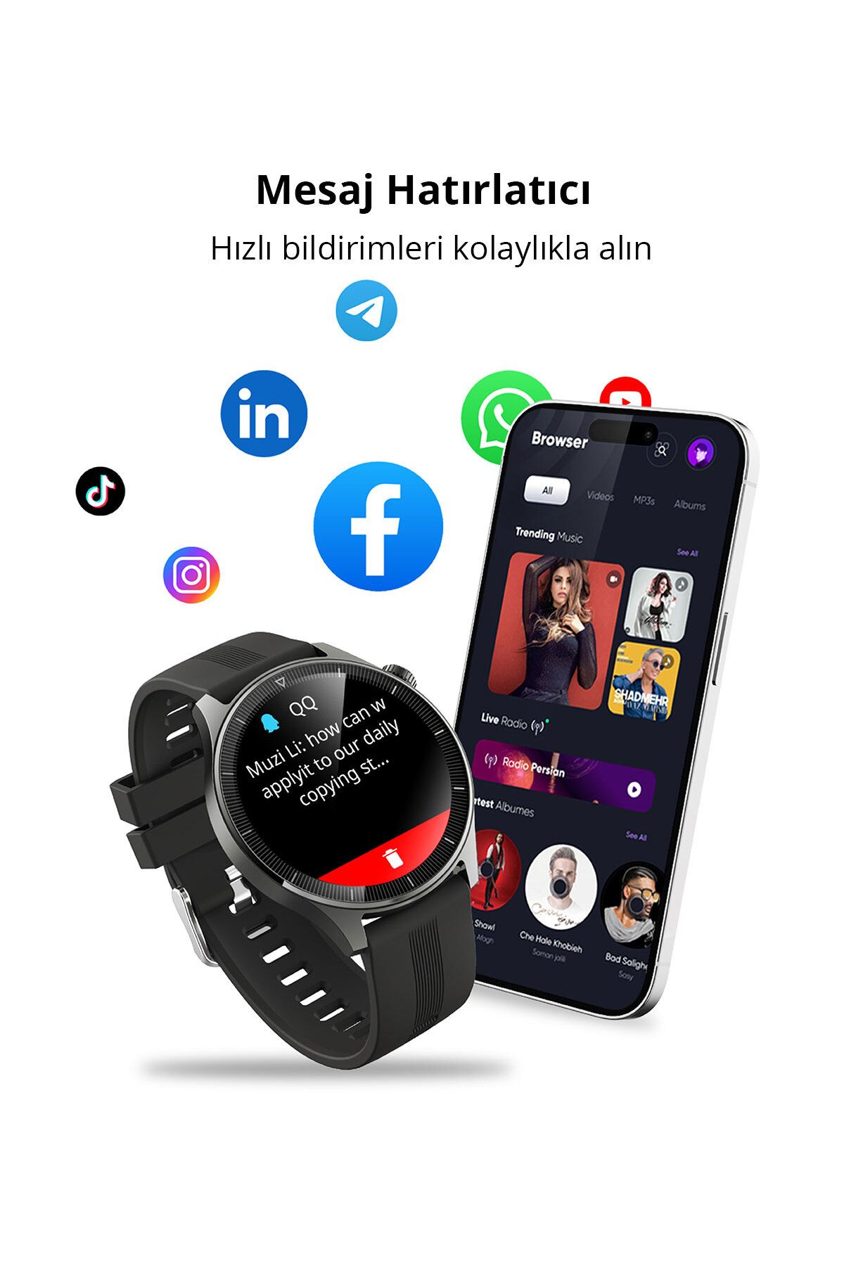 SW-2P-GY Akıllı Saat 3.7cm LCD Bluetooth Çağrı Sağlık Gözetimi Spor Bildirimleri IP67 Gri