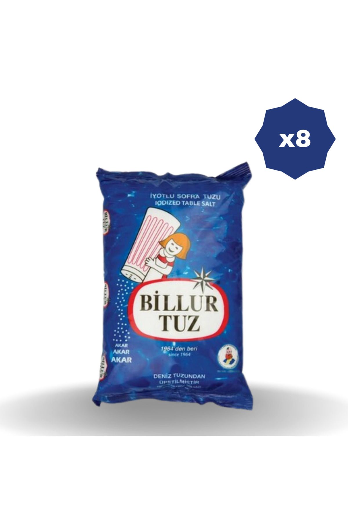 Billur BİLLUR TUZ 3 KG - (8ADET)