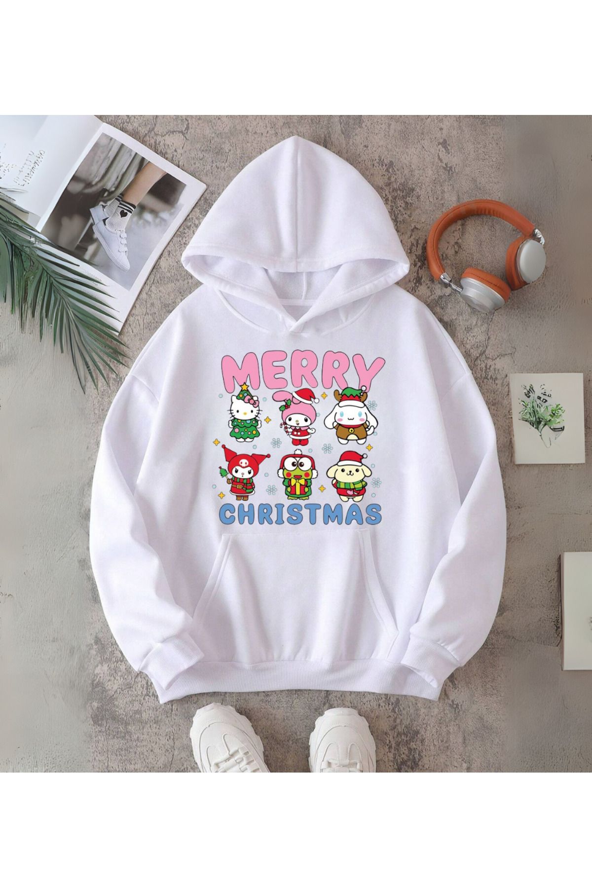 Loots  Sanrio Merry Christmas Baskılı Kapşonlu Sweatshirt