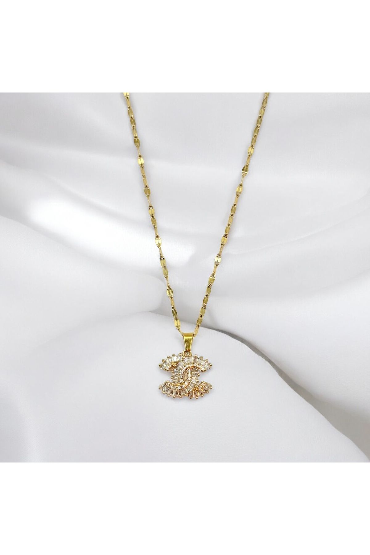 Swan Jewelry Zirkon TaşlıAltın Renk Zarif Zin...