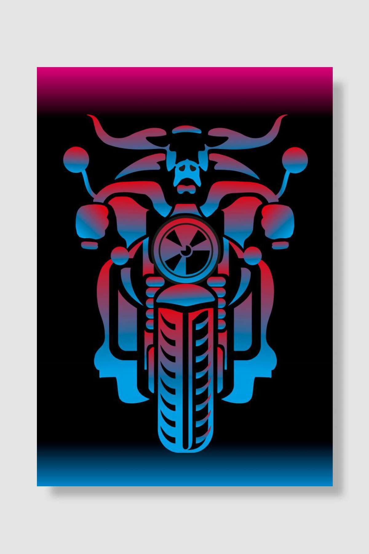 kubdekorstylized biker bullMüzik Poster Çerçe...