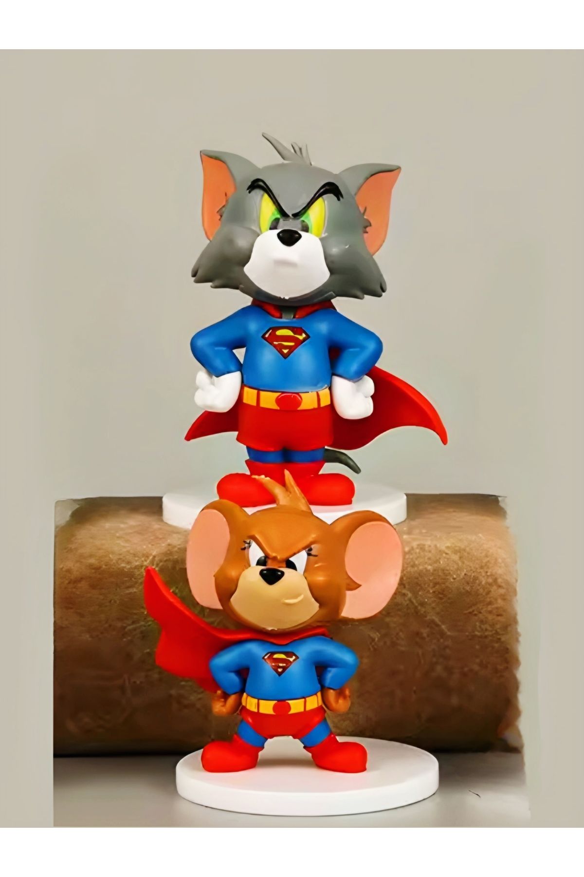 Bandai Tom Ve Jerry Süper Kahraman Figür Seti - Superman Kostümlü Özel Koleksiyon