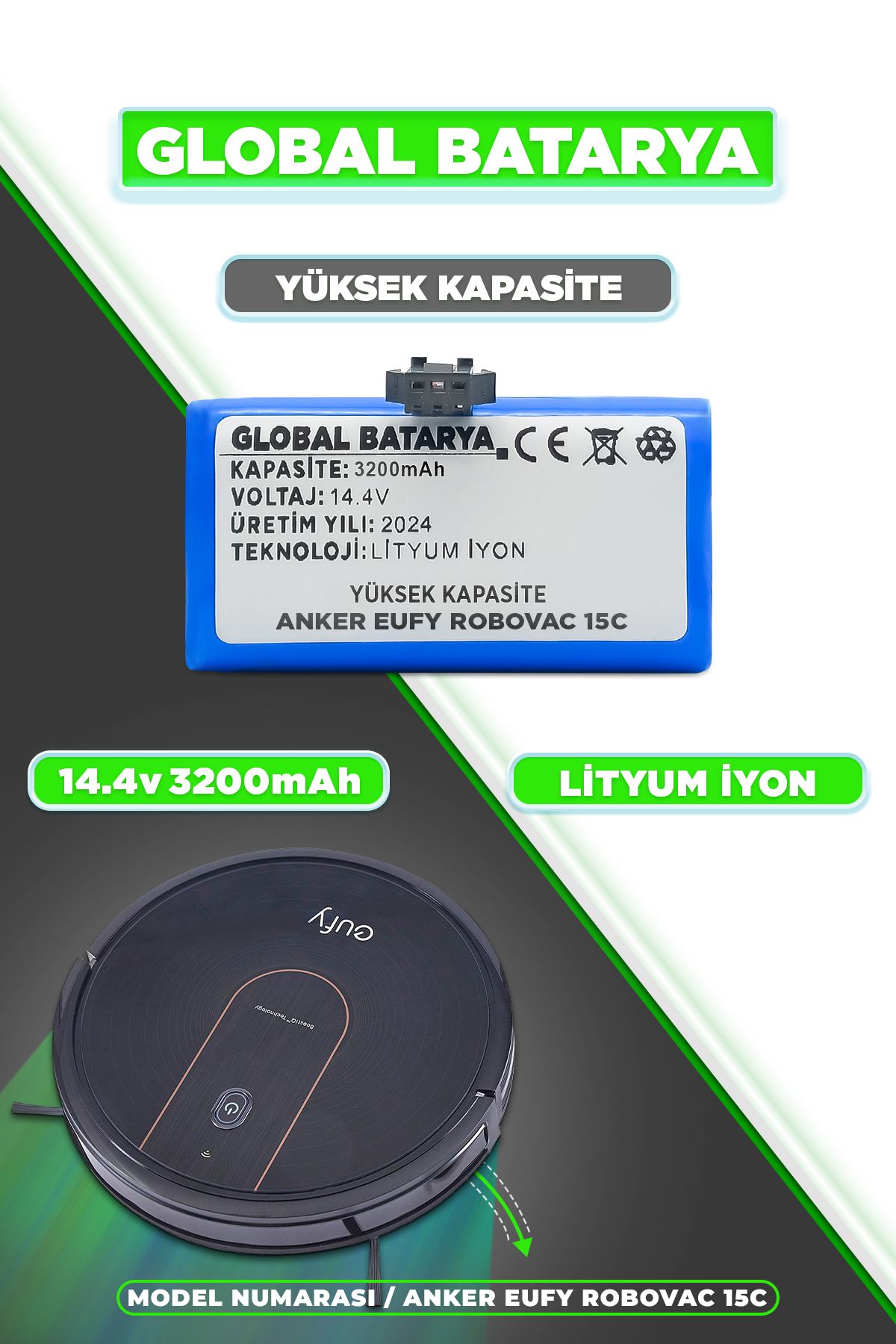 HEPSİ BATARYAEufy Robovac15c Robot Süpürge Ba...