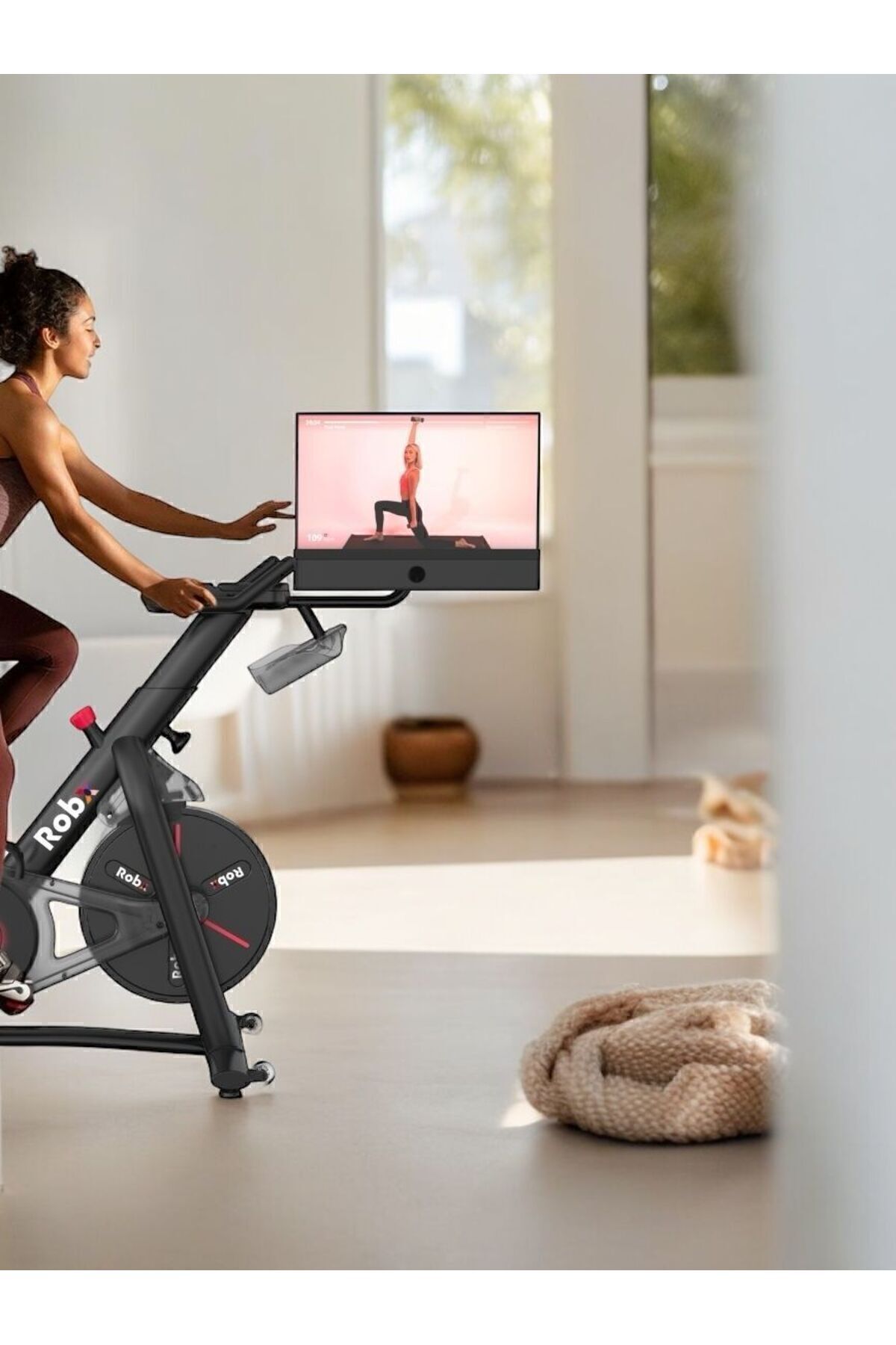 S20 Smart Spin Bike Fhd 22 Inç Ekran Hoparlör Ses Sistemi Hdm Giriş Bluetooth Kondisyon Bisikleti