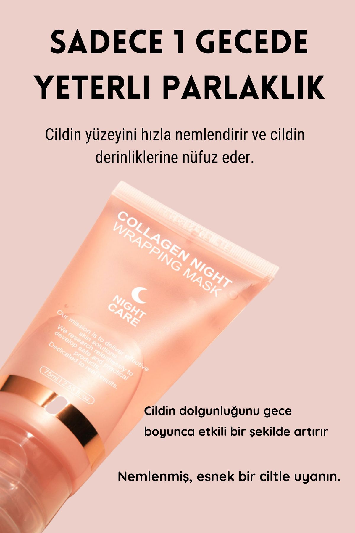 Soyulabilir Kolajen Jel Yüz Maskesi - Cam Cilt Kore Yüz Maskesi - Collagen Night Wrapping Mask 75ml