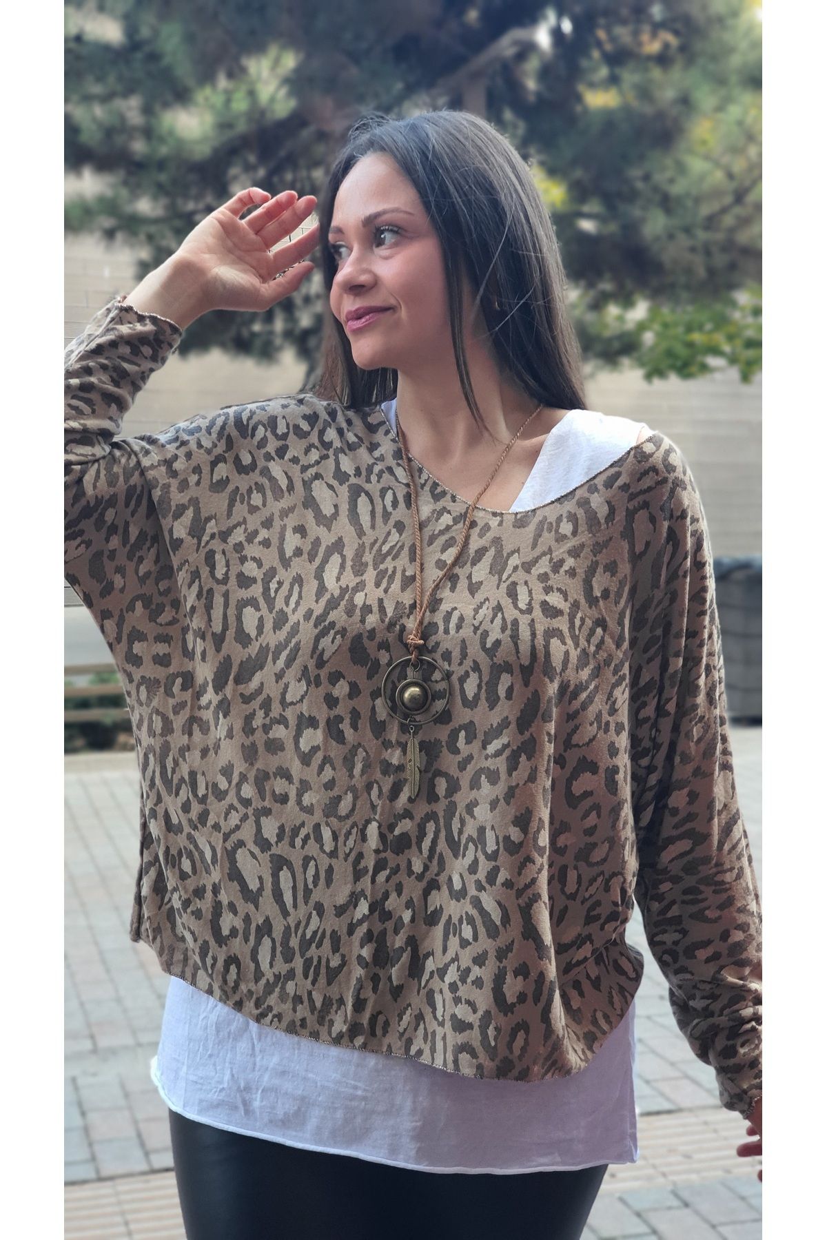 Park Moda LEOPAR DESENKOLYELİ 2'Lİ TRİKO BLUZ