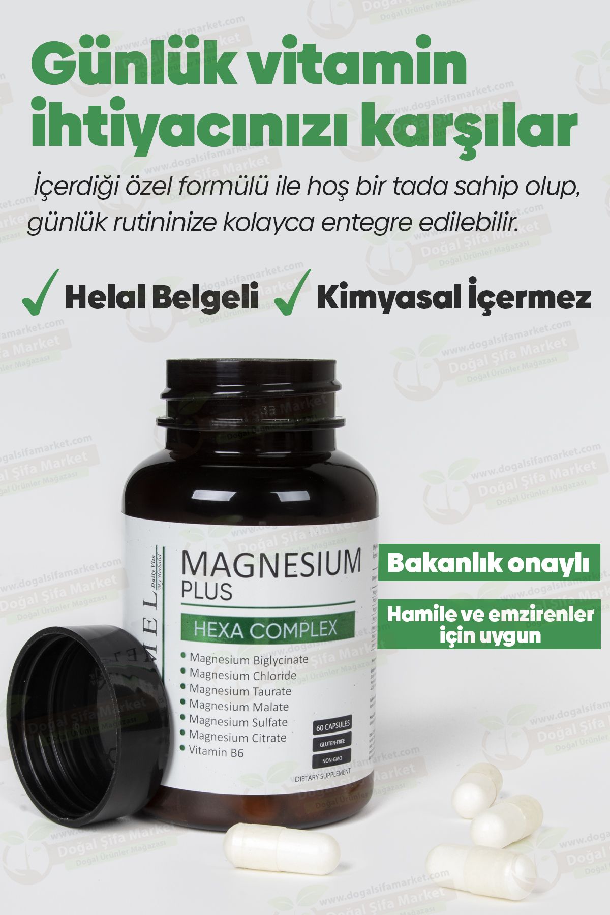 Magnezyum Plus 60 Kapsül (HELAL BELGELİ)