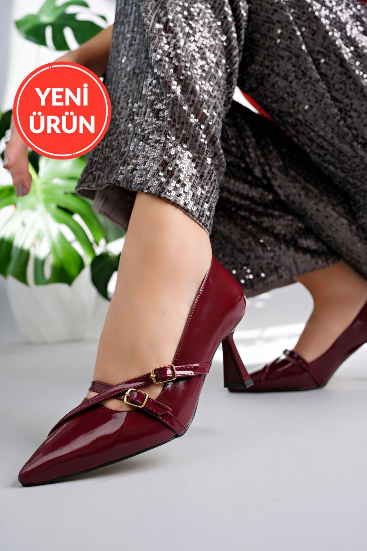 Marshetta Shoes StiletzaModel Kadın Bordo Rug...