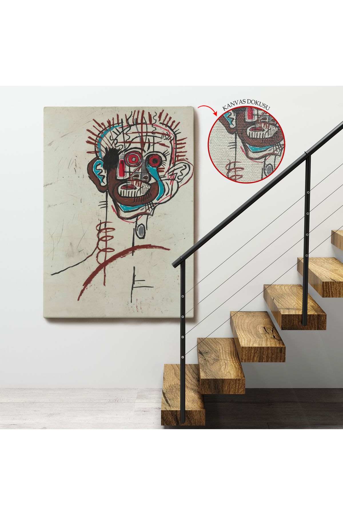 Çerçeveli Jean-Michel Basquiat - İsimsiz Tablo - Untitled-7441