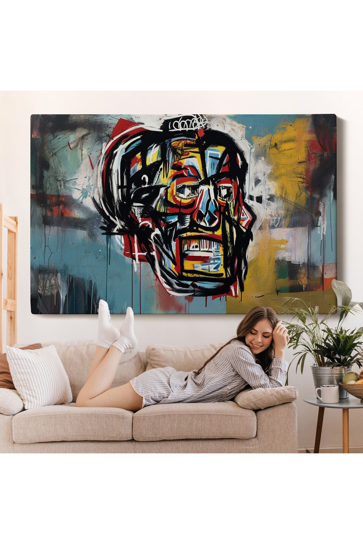 Jean Michel Basquiat'İn Untitled Kafatası Tablosu-7266