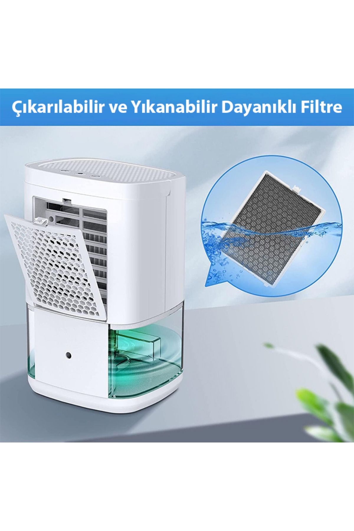 1000ml Nem Alma Cihazi  Hava Kurutucu Banyo Mutfak Oda İçin LED Işıklı Dehumidifer Nem Emici