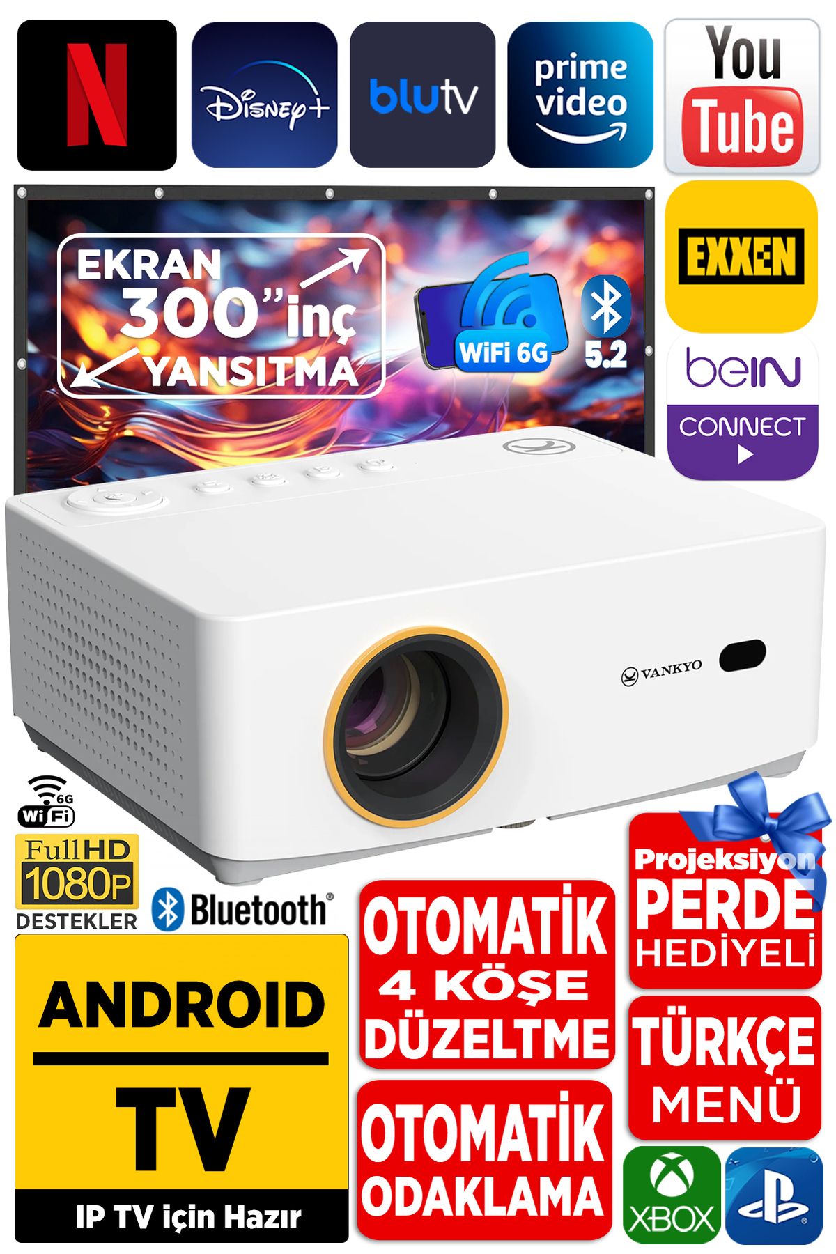 Vankyo Leisure L470A AndroidTV 1080P Destekli...