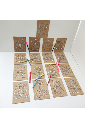 Montessori Safari Hayvanları Çizgi Egzersizi Seti 3-6 Yaş İnce Motor Becerileri Geliştirici Oyuncak Image 0
