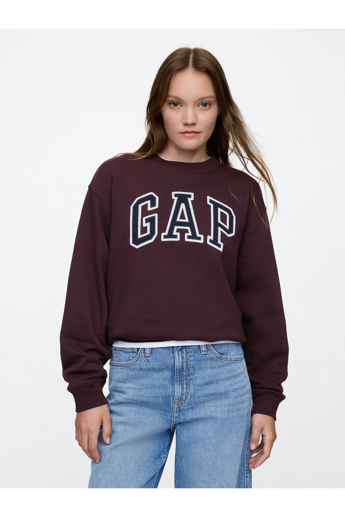 GAPKadın Mor Gap LogoBisiklet Yaka Fleece Swe...