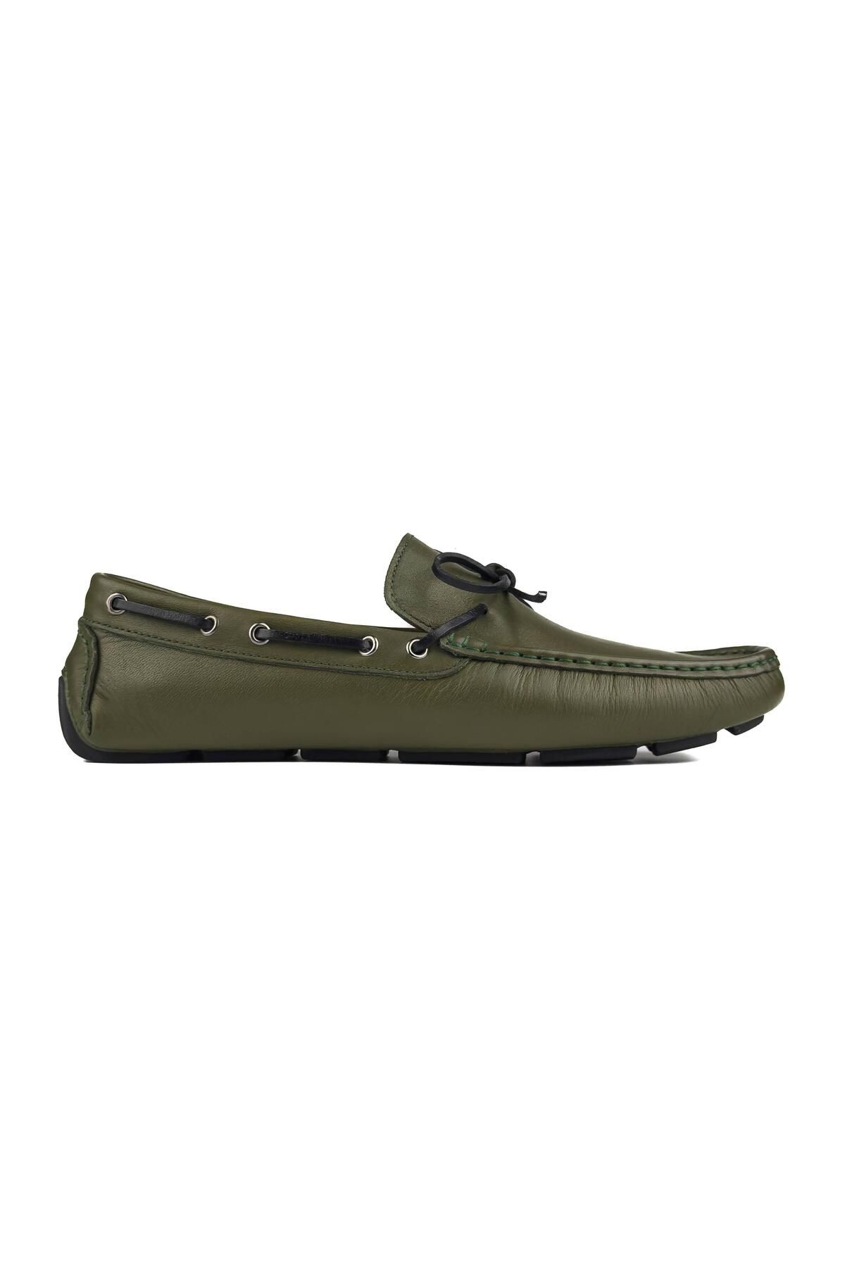 Yeşil Hakiki Deri Erkek Loafer Ayakkabı F0014121YD