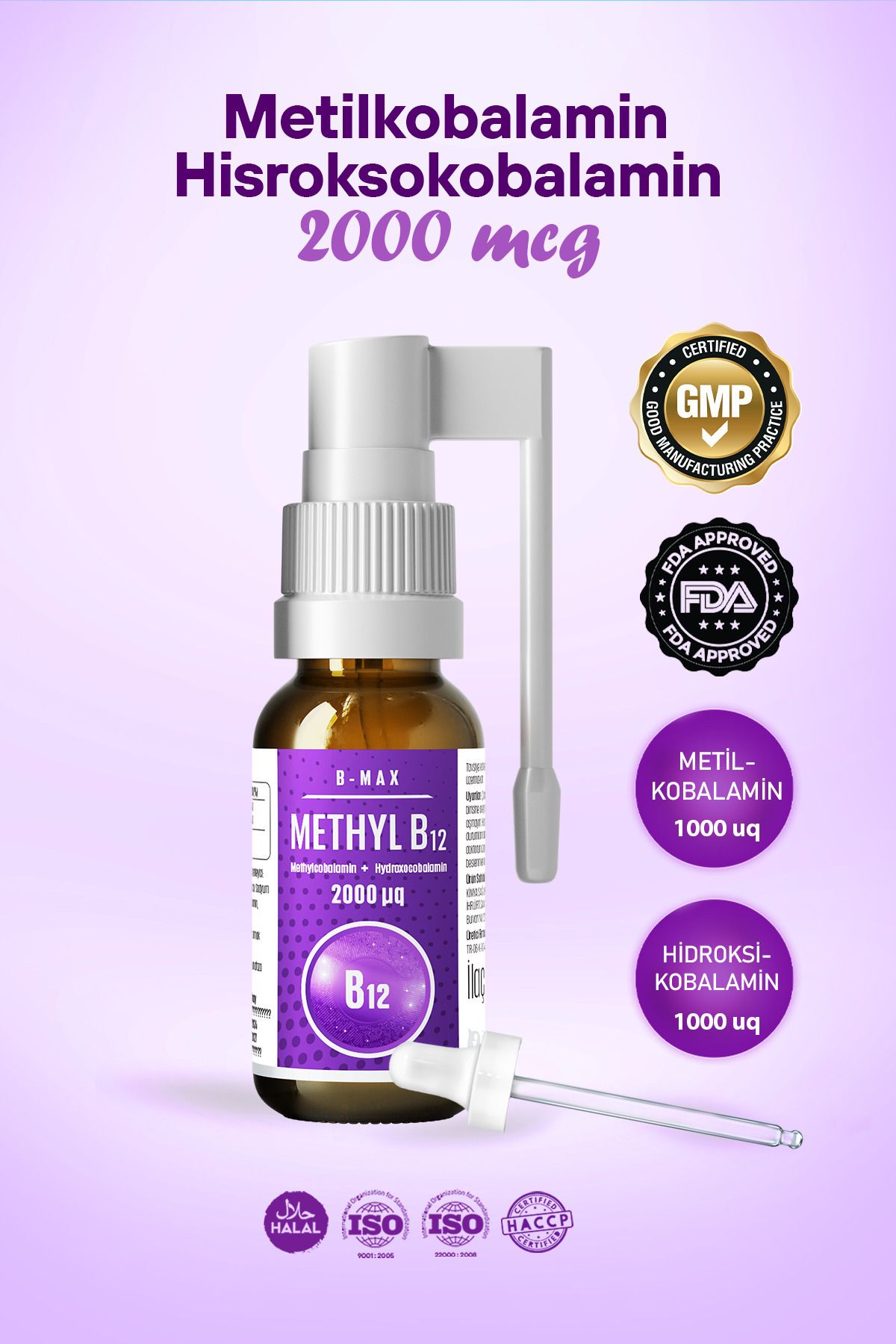 inMAX B12 Complex 2000 mcgMetilkobalamin (100...