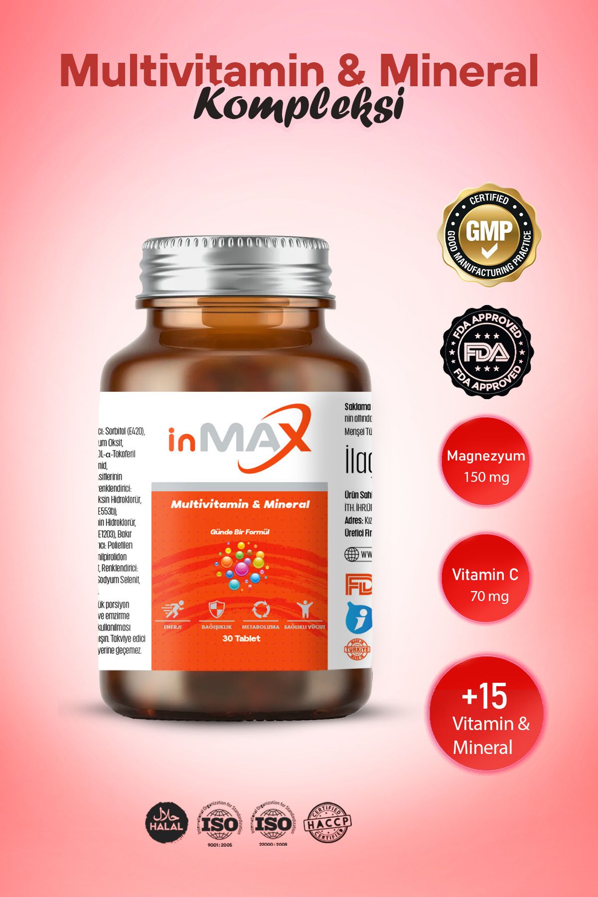 inMAX Multivitamin MineralTakviyesi (IMMUNACE...