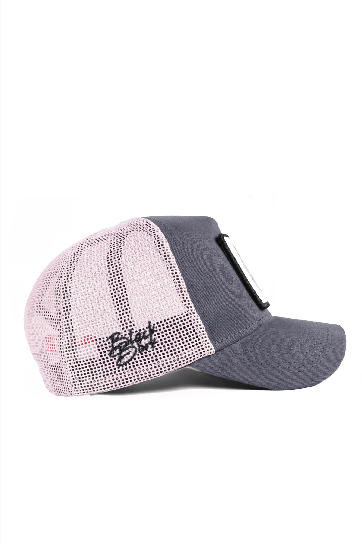 V1 Trucker Panter - 5BS Kod Logolu Unisex Antrasit-Pembe Şapka (Cap)