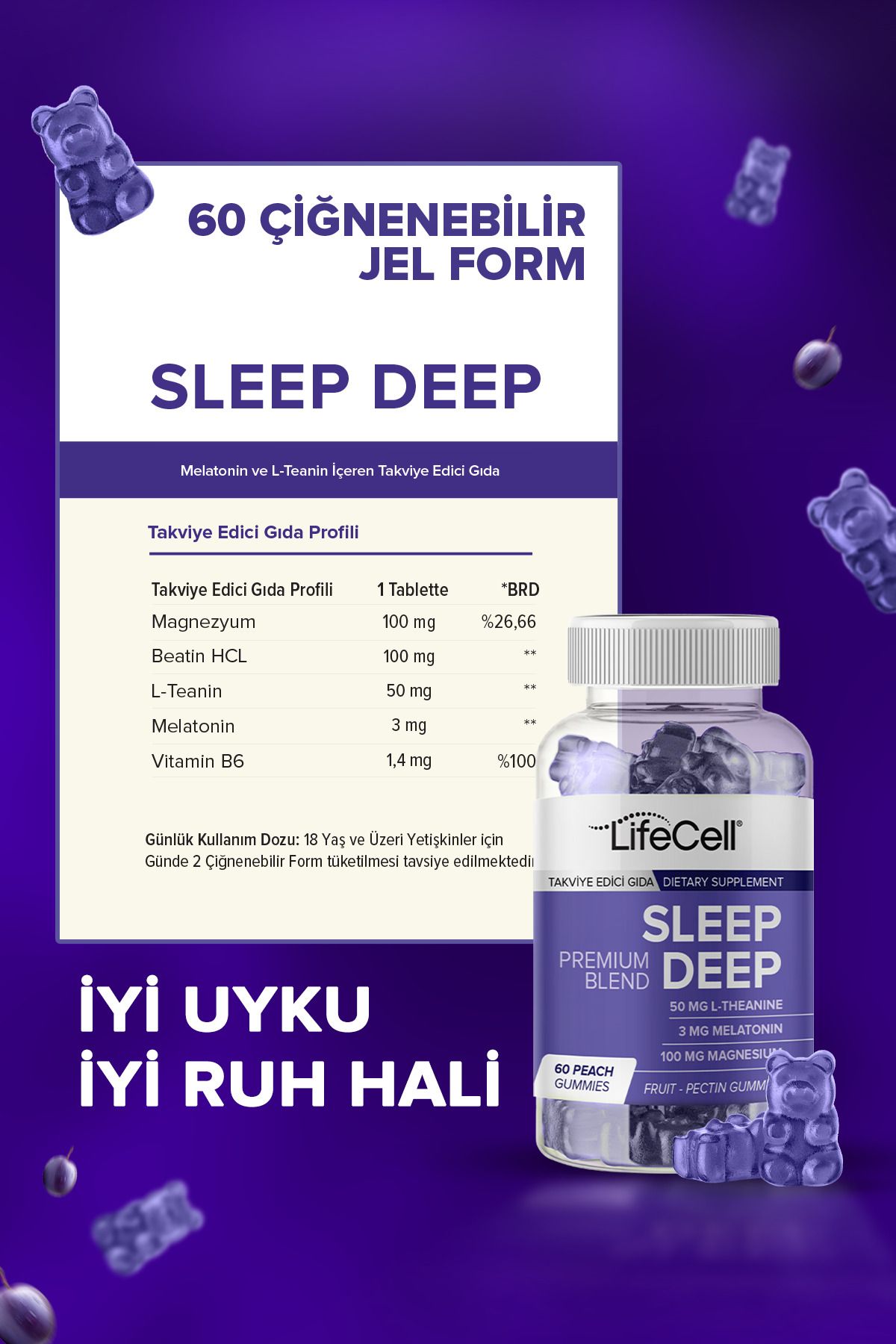 Sleep Deep - Doğal Melatonin Stressiz Ve Derin Uyku Için Kompleks Gıda Takviyesi