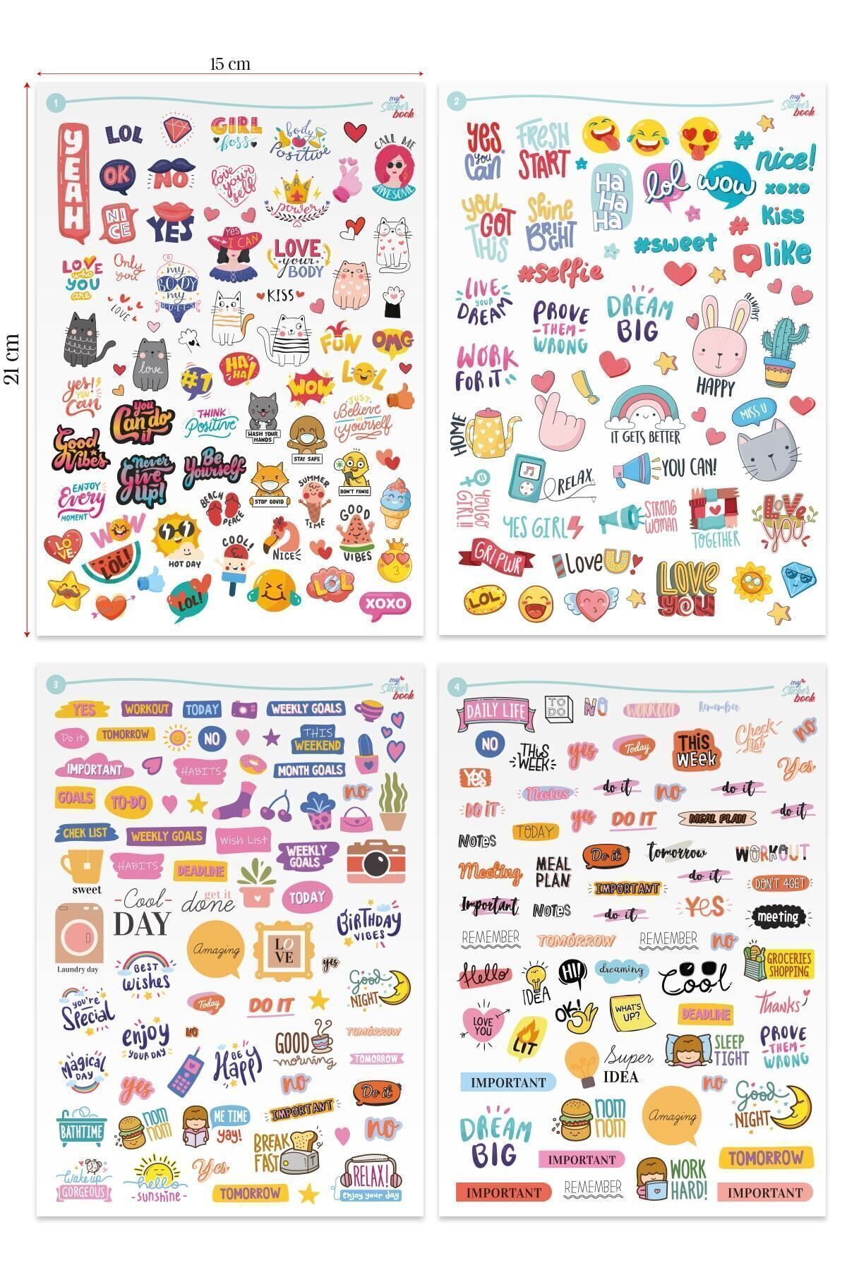 My Sticker Book , Etiket Kitabı , 1000 Adet Sticker , 16 Sayfa ( A5 Boyut) 177USERI