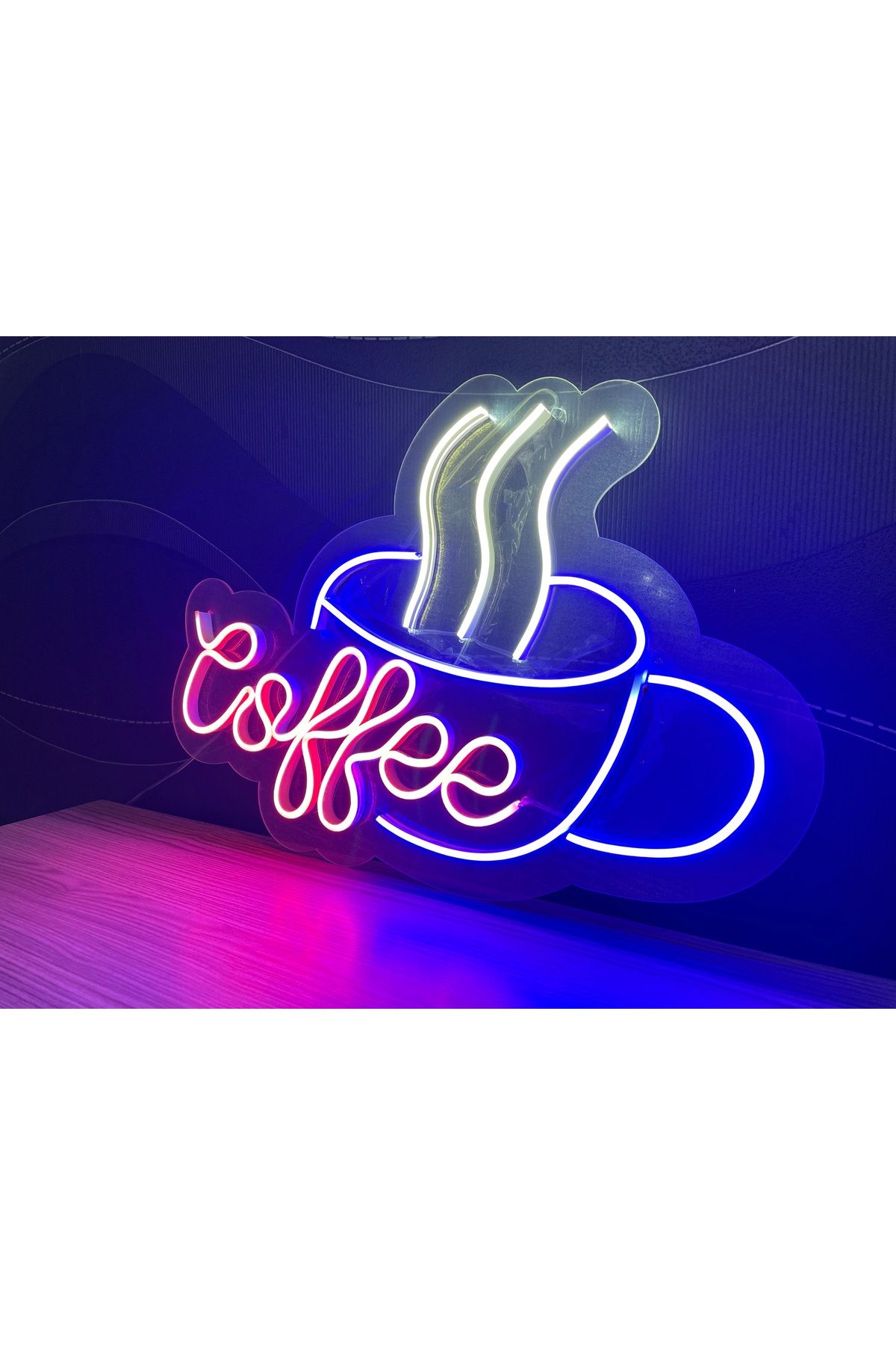 Neon LED Tabela Dekoratif Aydınlatma -Coffee, 50x33cm-