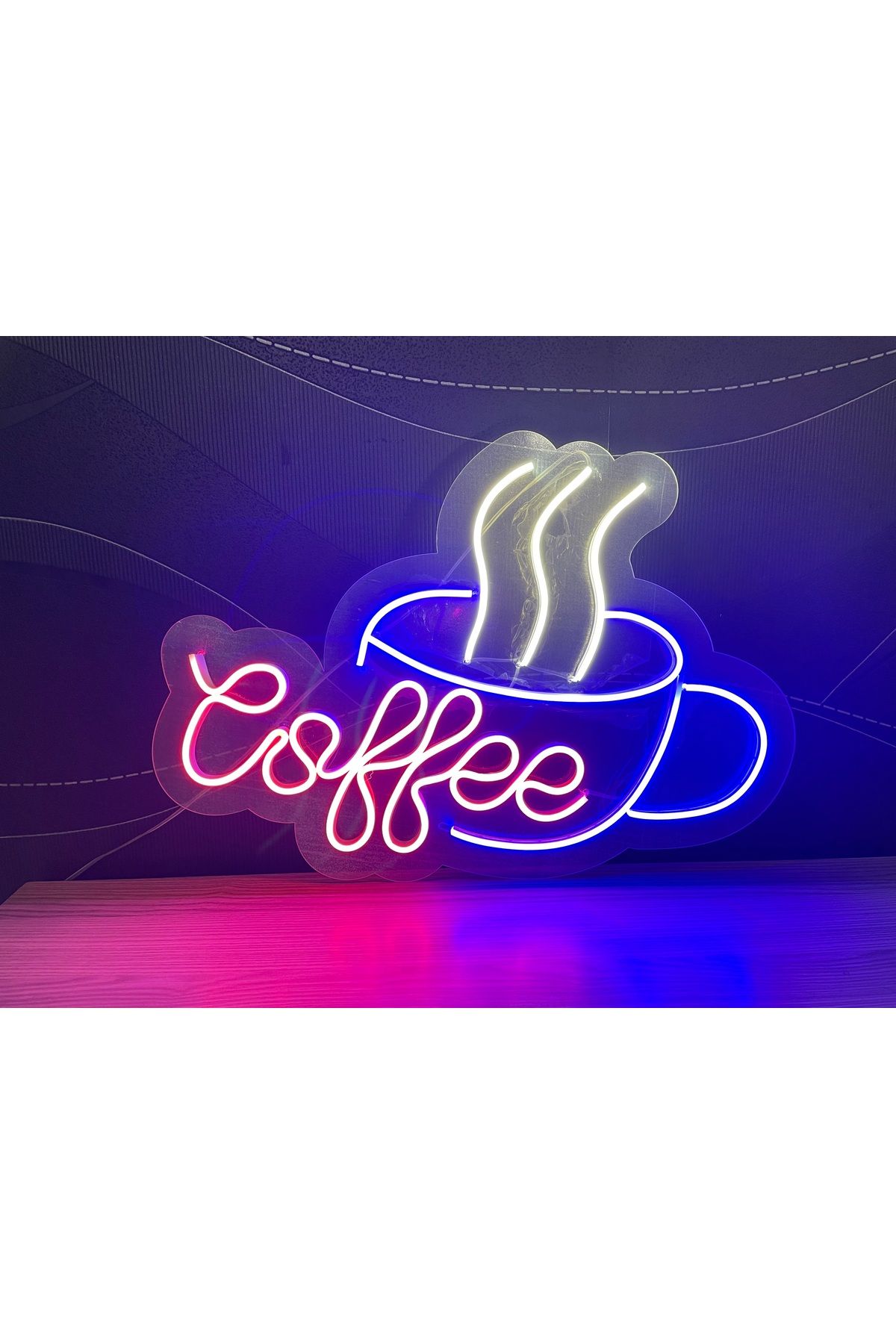 Neon LED Tabela Dekoratif Aydınlatma -Coffee, 50x33cm-