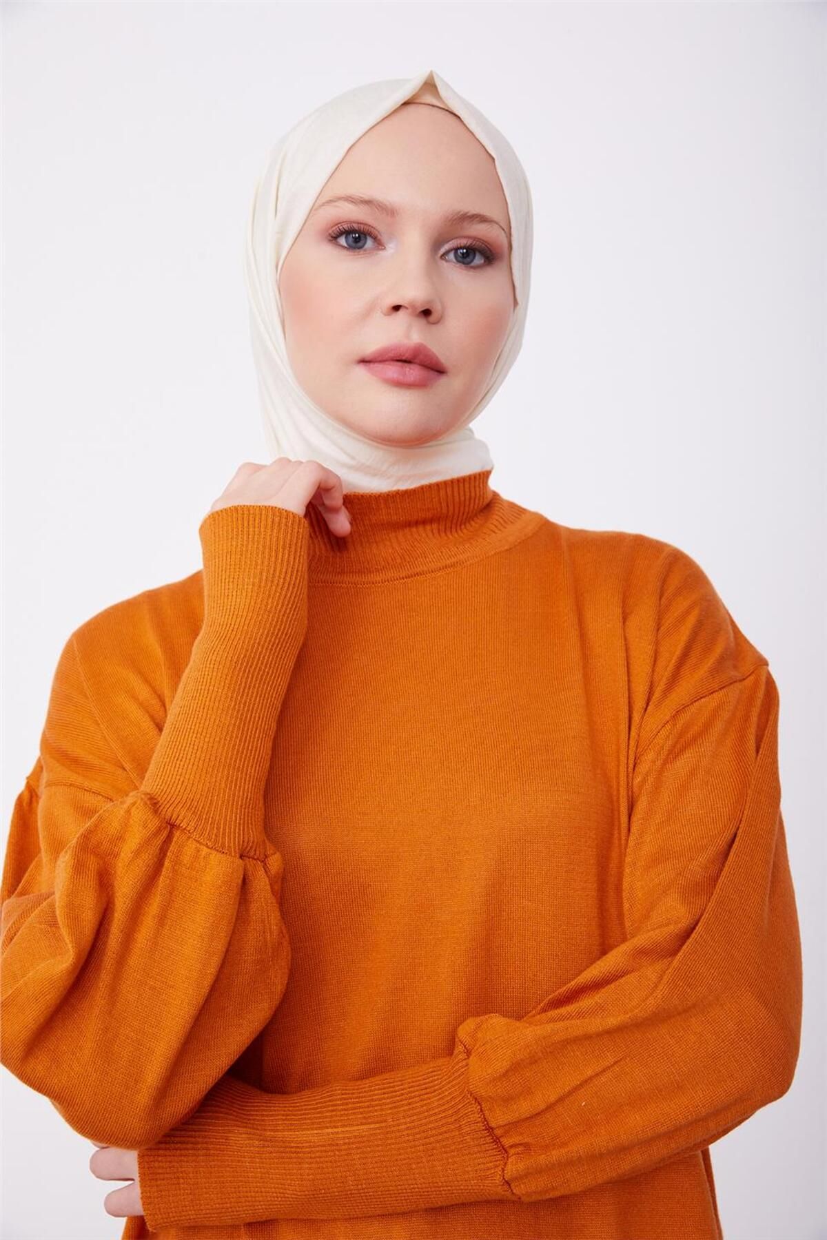 Tunik Elbise 23kd4249 Yanık Oranj