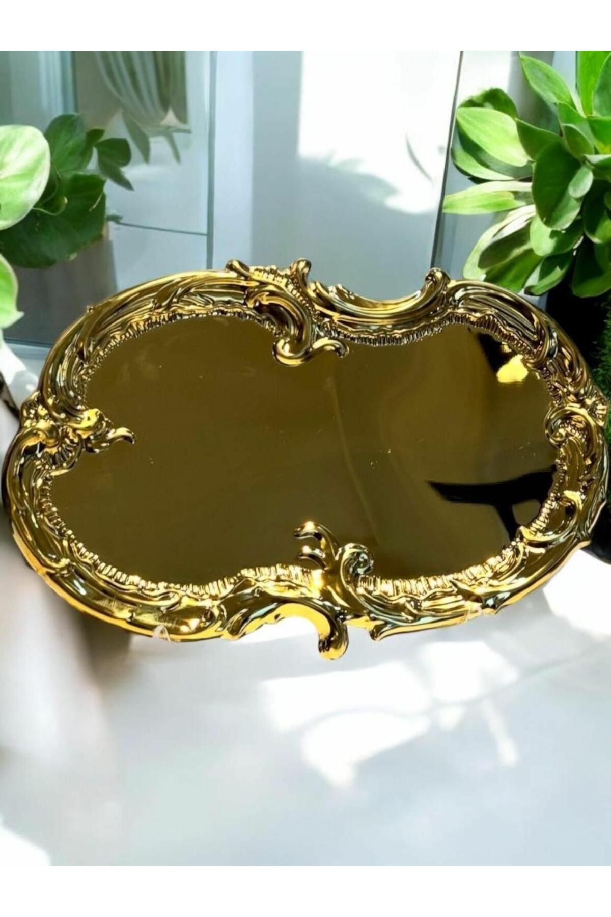 Royking Gold Kahve Sunum,servis, Söz Nişan Tepsisi 30x19 Cm Eyp 009