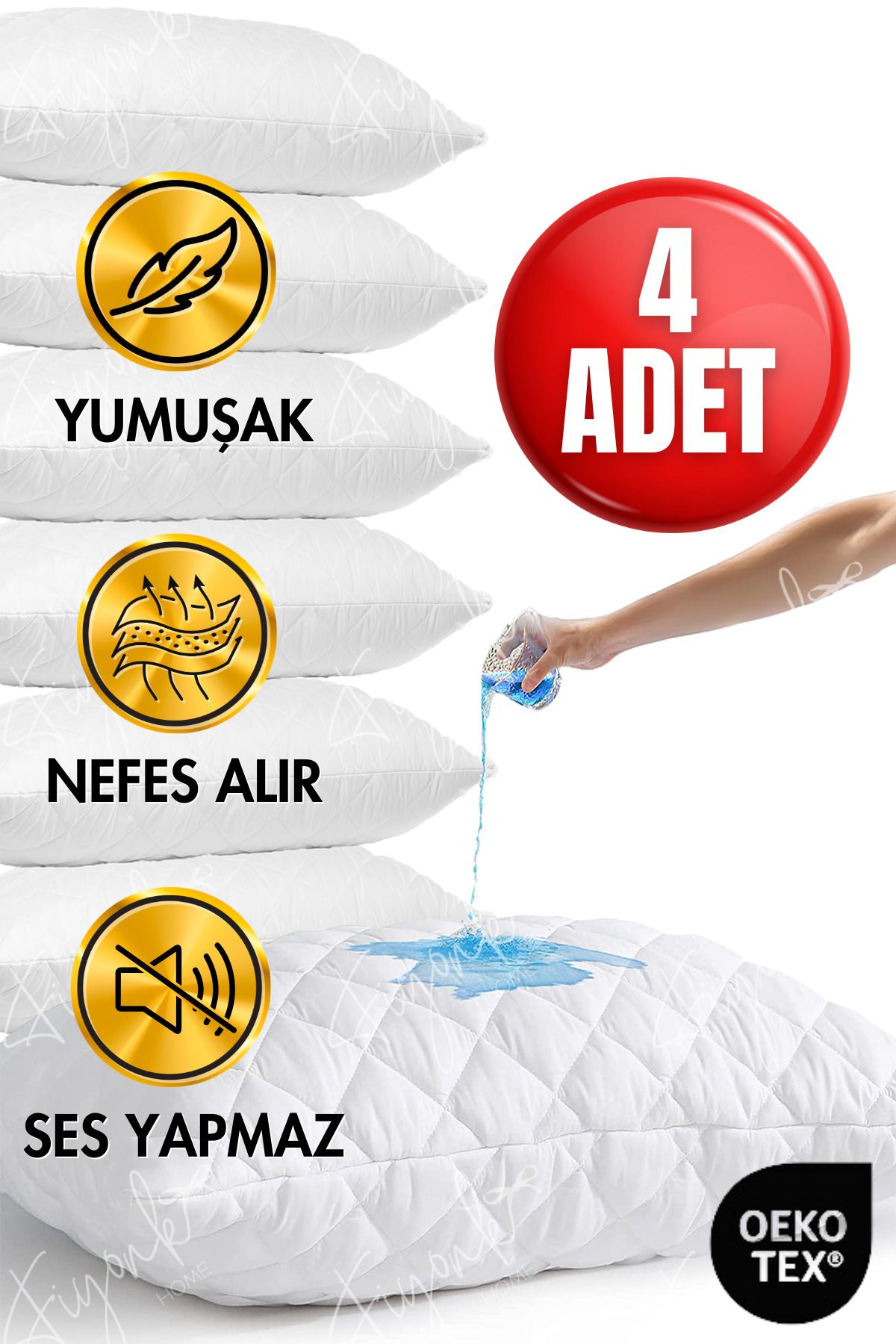 Fiyonk Home KapitoneliFermuarlı Yastık Koruyu...