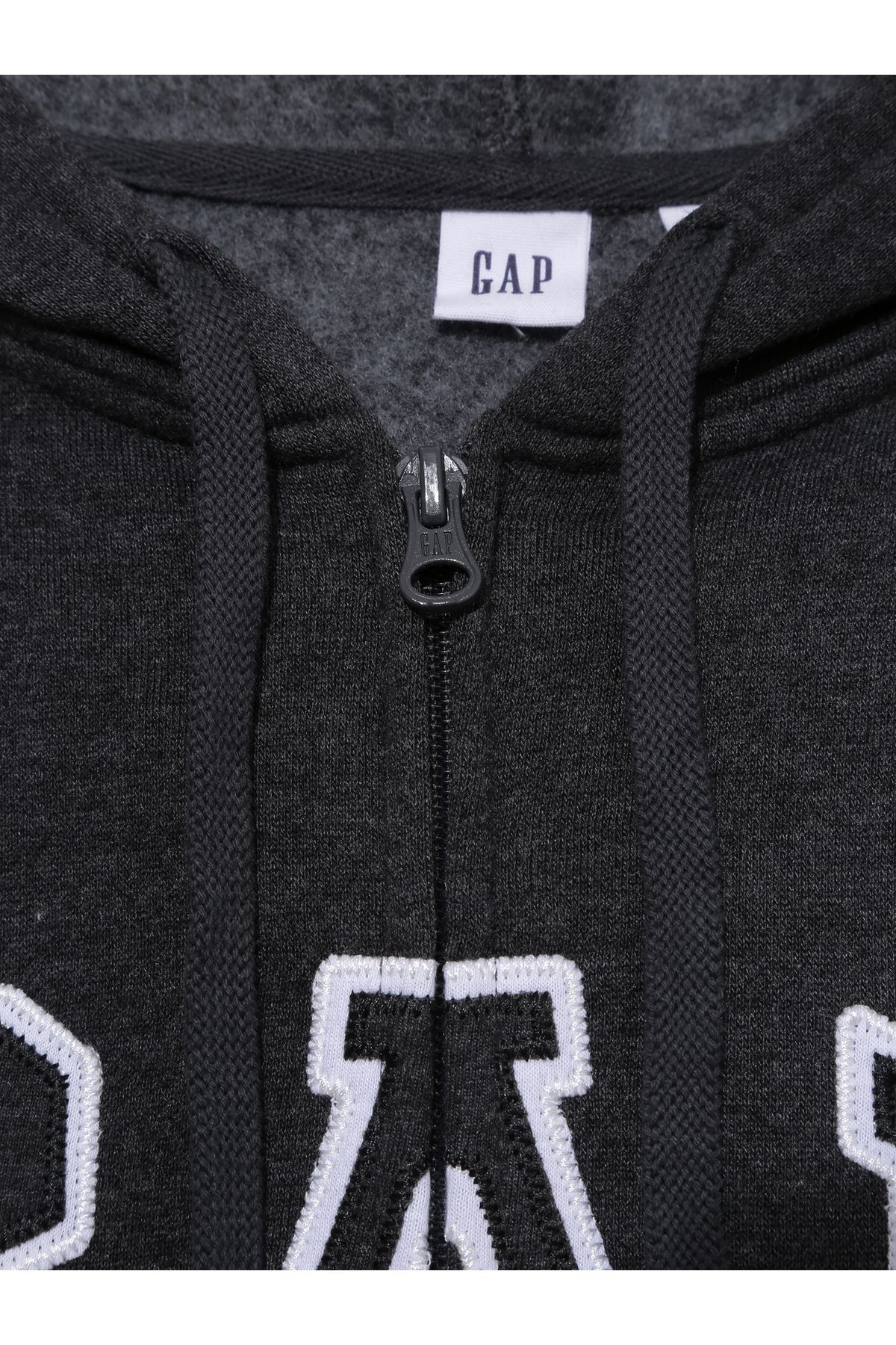 Kadın Koyu Gri Gap Logo Fleece Fermuarlı Sweatshirt