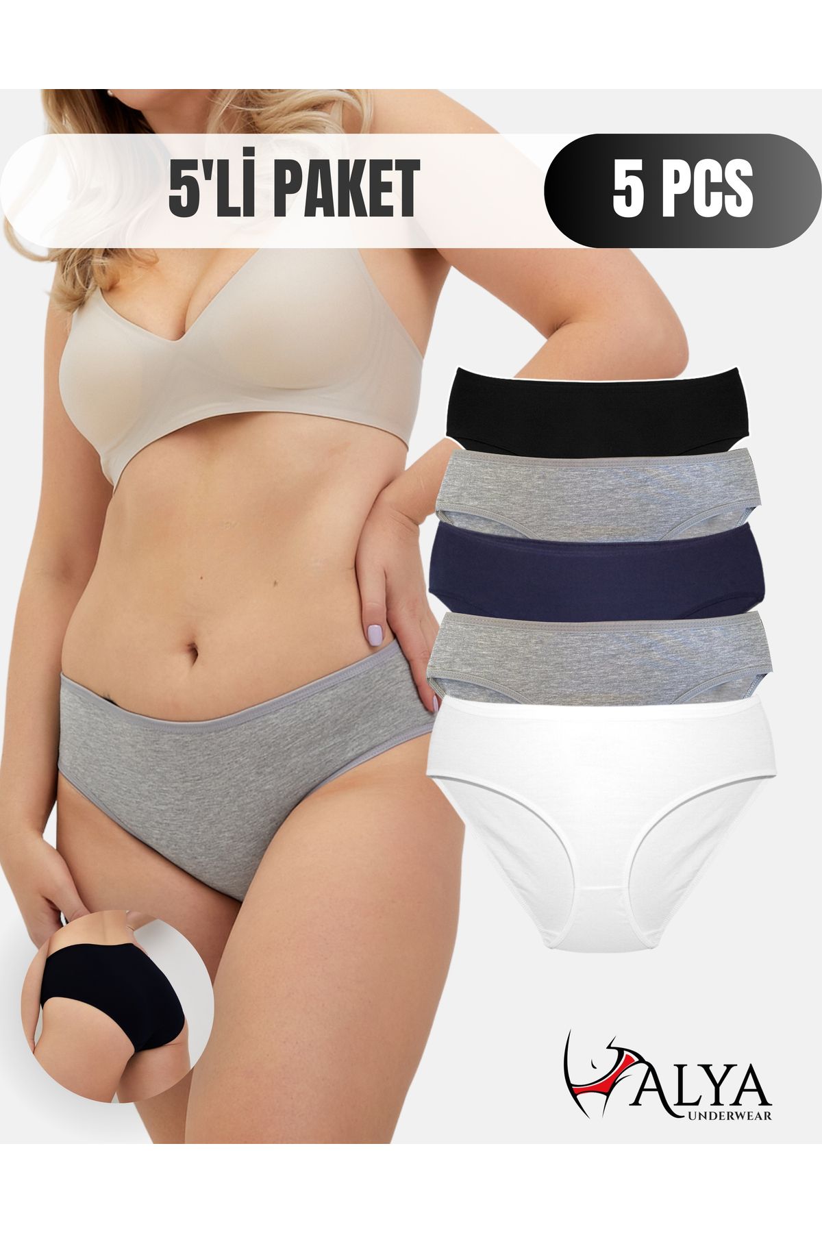 ALYA UNDERWEAR Kadın RenkliStandart Bel Slip...