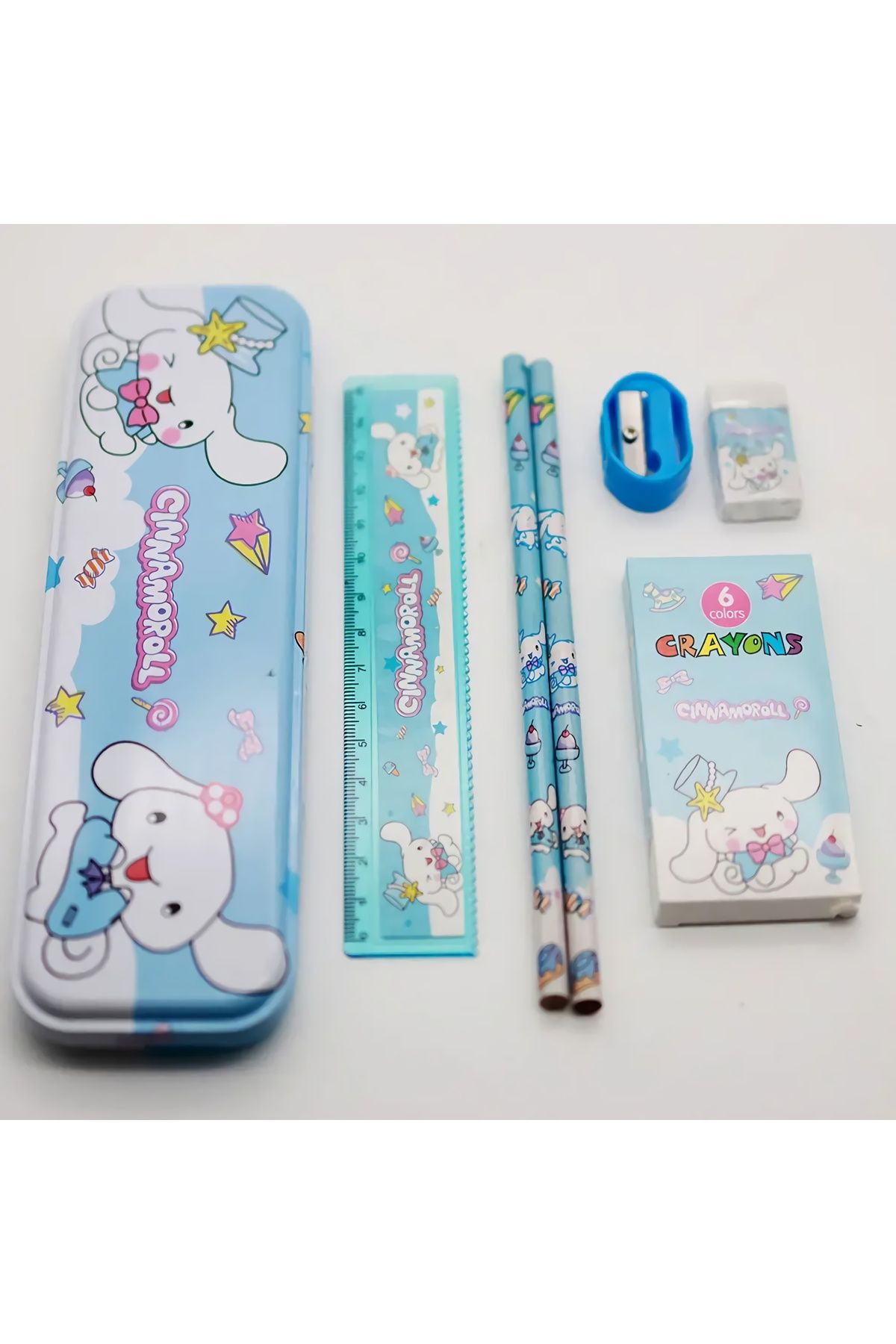 Sanrio Kuromi My Melody Cinnamoroll Kırtasiye Seti 12 Parça Cinnamoroll Kırtasiye Seti