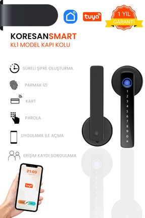 Kl1 Tuya Akıllı Kapı Kilidi, Parmak Izi, Şifreli Ve Uygulamalı Ofis Ve Ahşap Kapılar Için Image 0