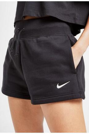Sw Pnx Fleece Yüksek Belli BOL KESİM Kadın Siyah Şort Image 5
