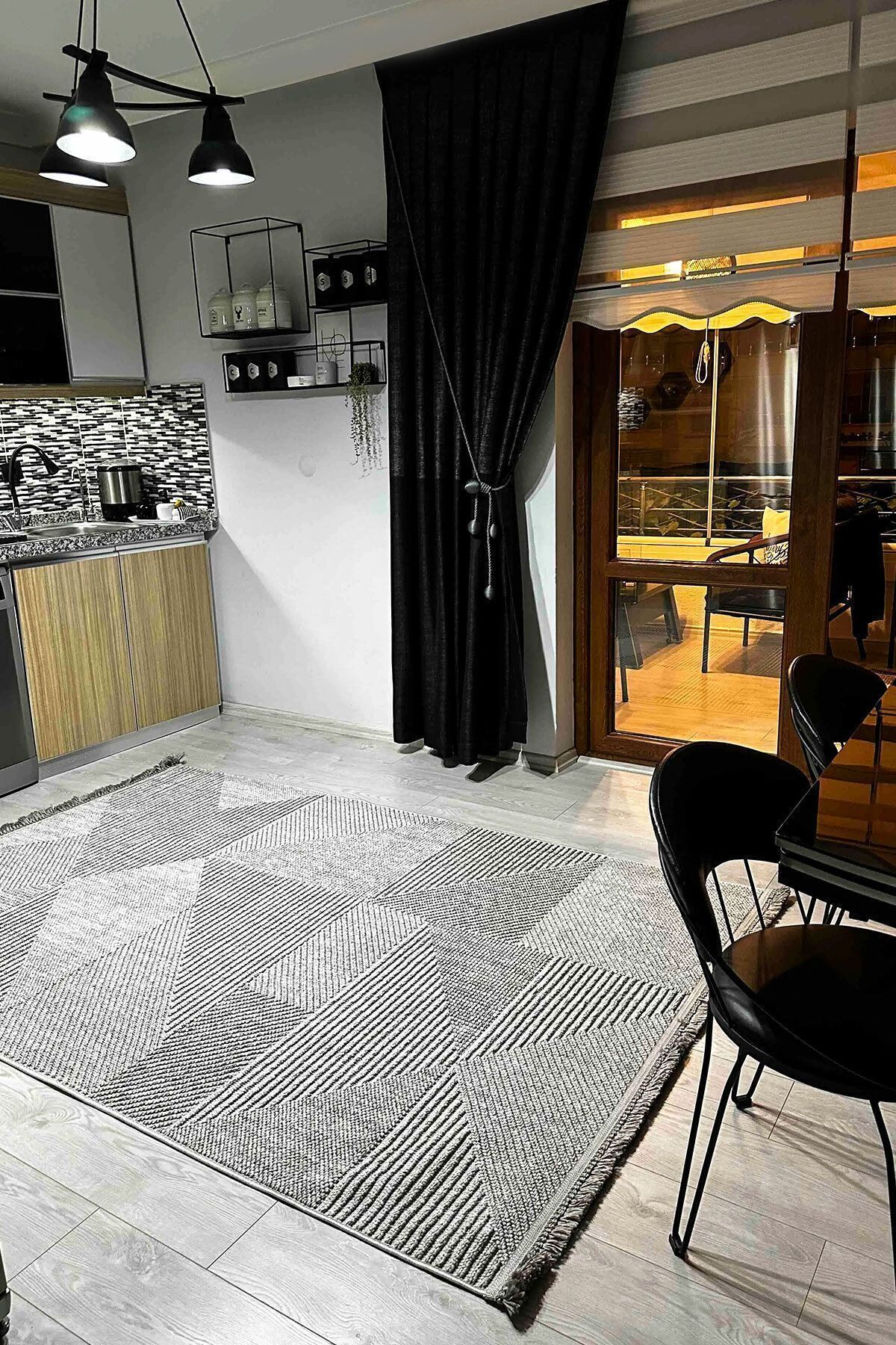 Vera 1456 Gri Yumuşak Dokulu Halı Kilim Salon Mutfak Koridor Kesme Yolluk Dokuma Makine Halısı