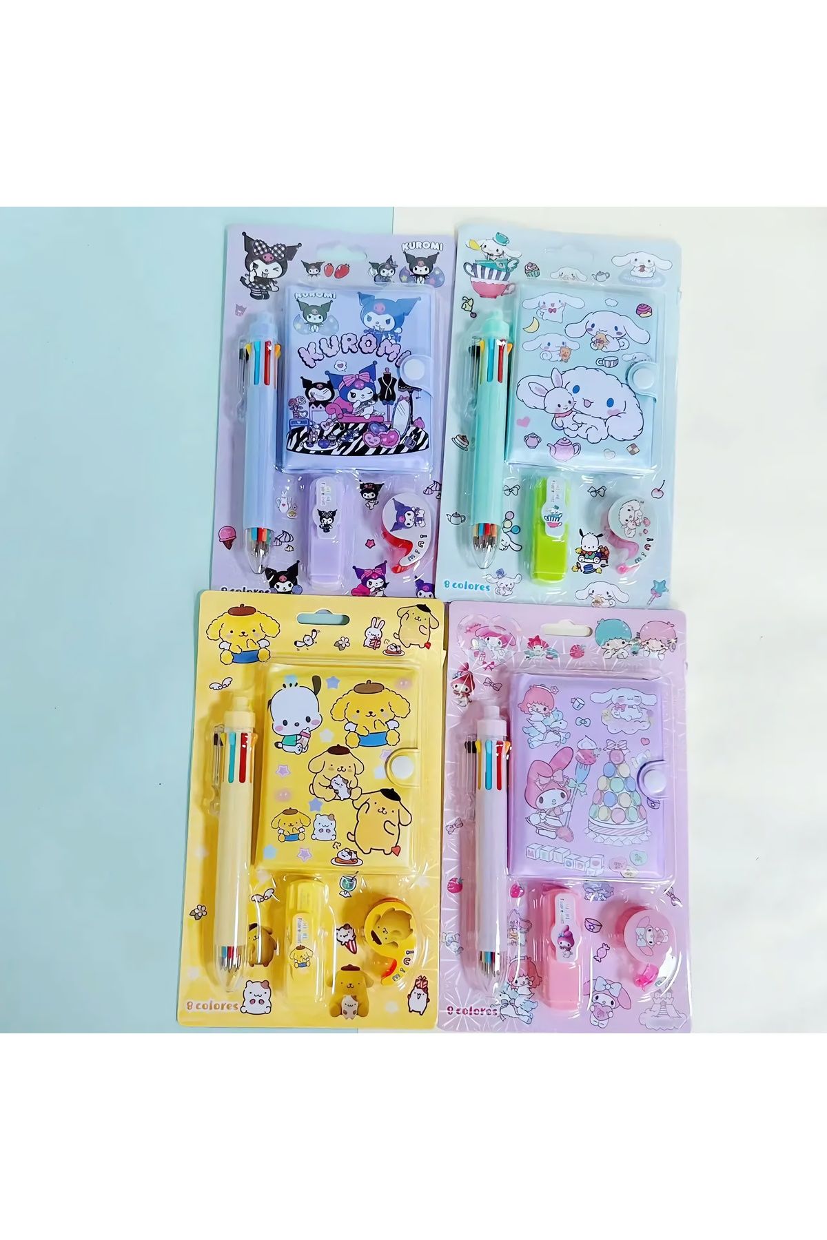 Sanrio Kuromi Cinnamoroll My Melody Kırtasiye Seti 4 Parça My MelodyKırtasiye Seti - Pembe