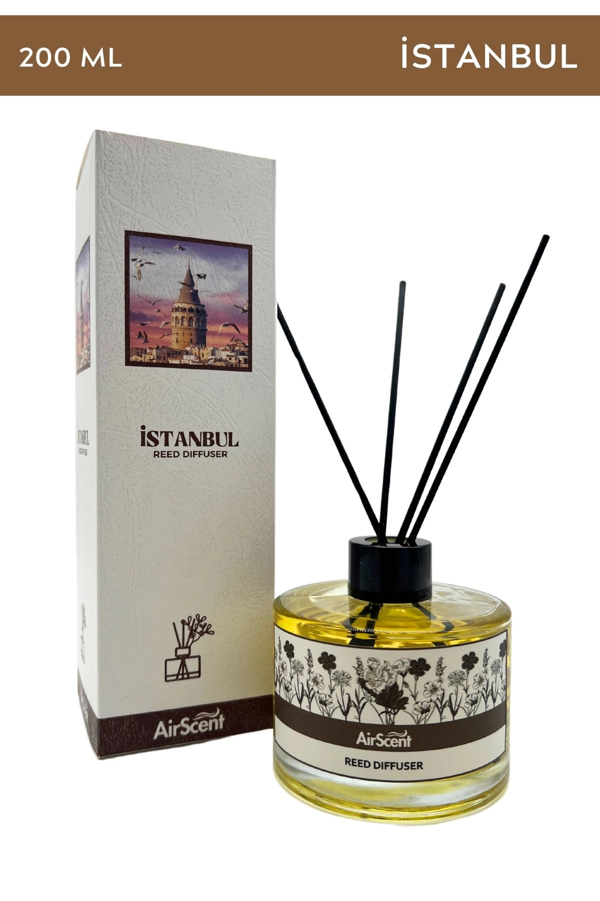 İstanbul Kokusu Çubuklu Oda Kokusu 200 ml Silindir Şişe Reed Diffuser