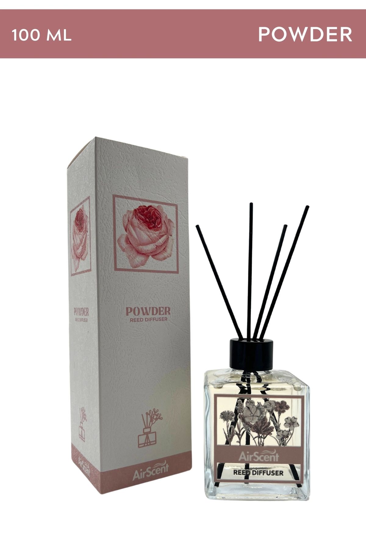 Pudra Çubuklu Oda Kokusu 100 ml Reed Diffuser