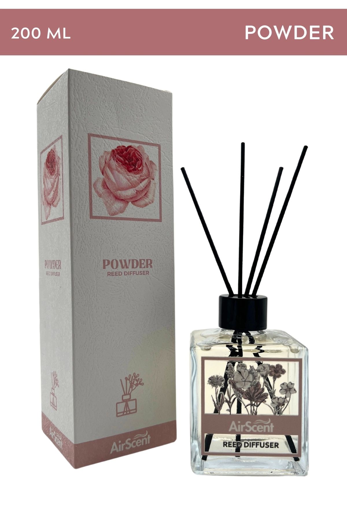 Pudra Çubuklu Oda Kokusu 50 ML Reed Diffuser