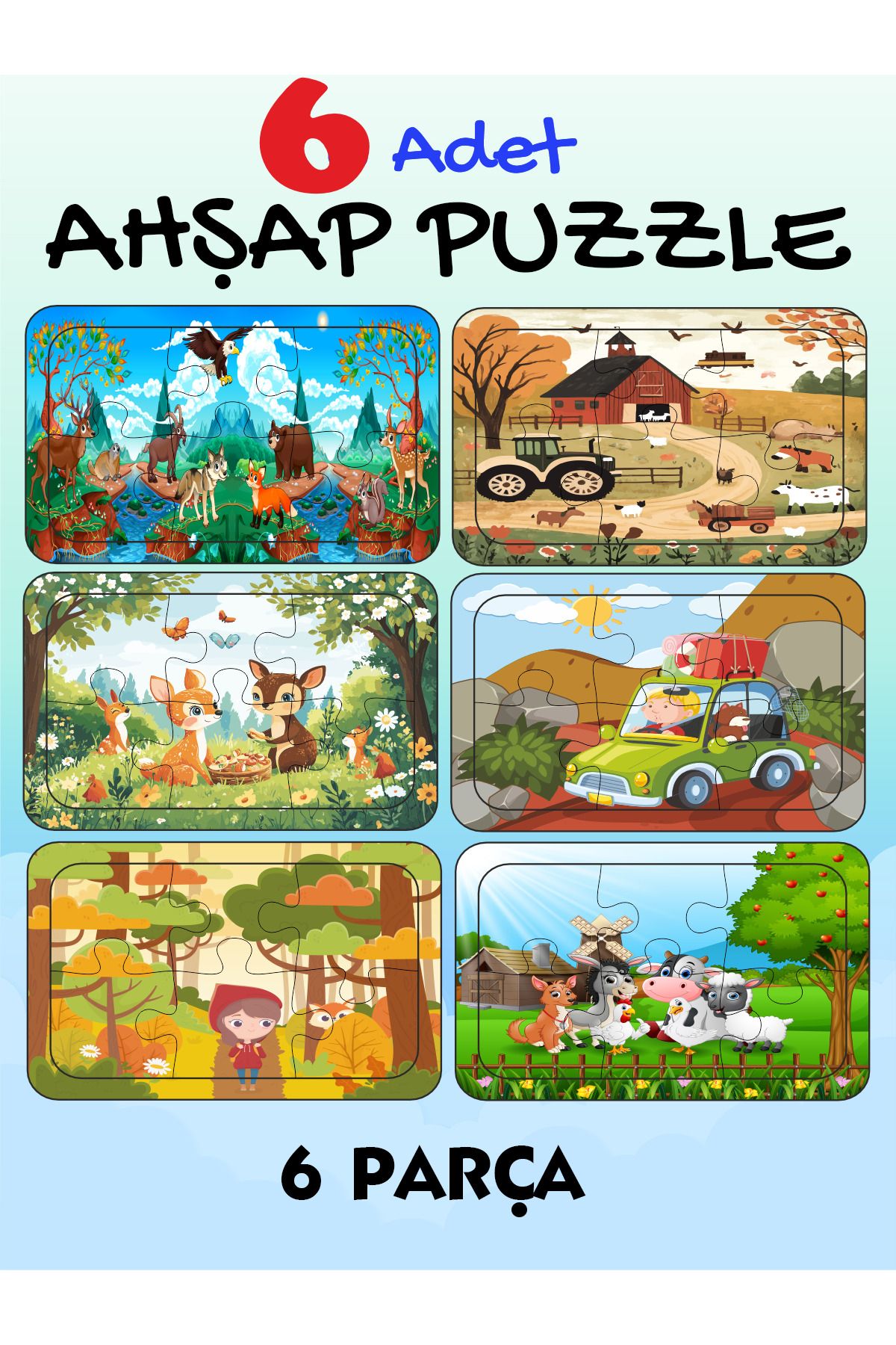 ASE DİZAYN ahşap çocuk puzzleyapboz  egitici...