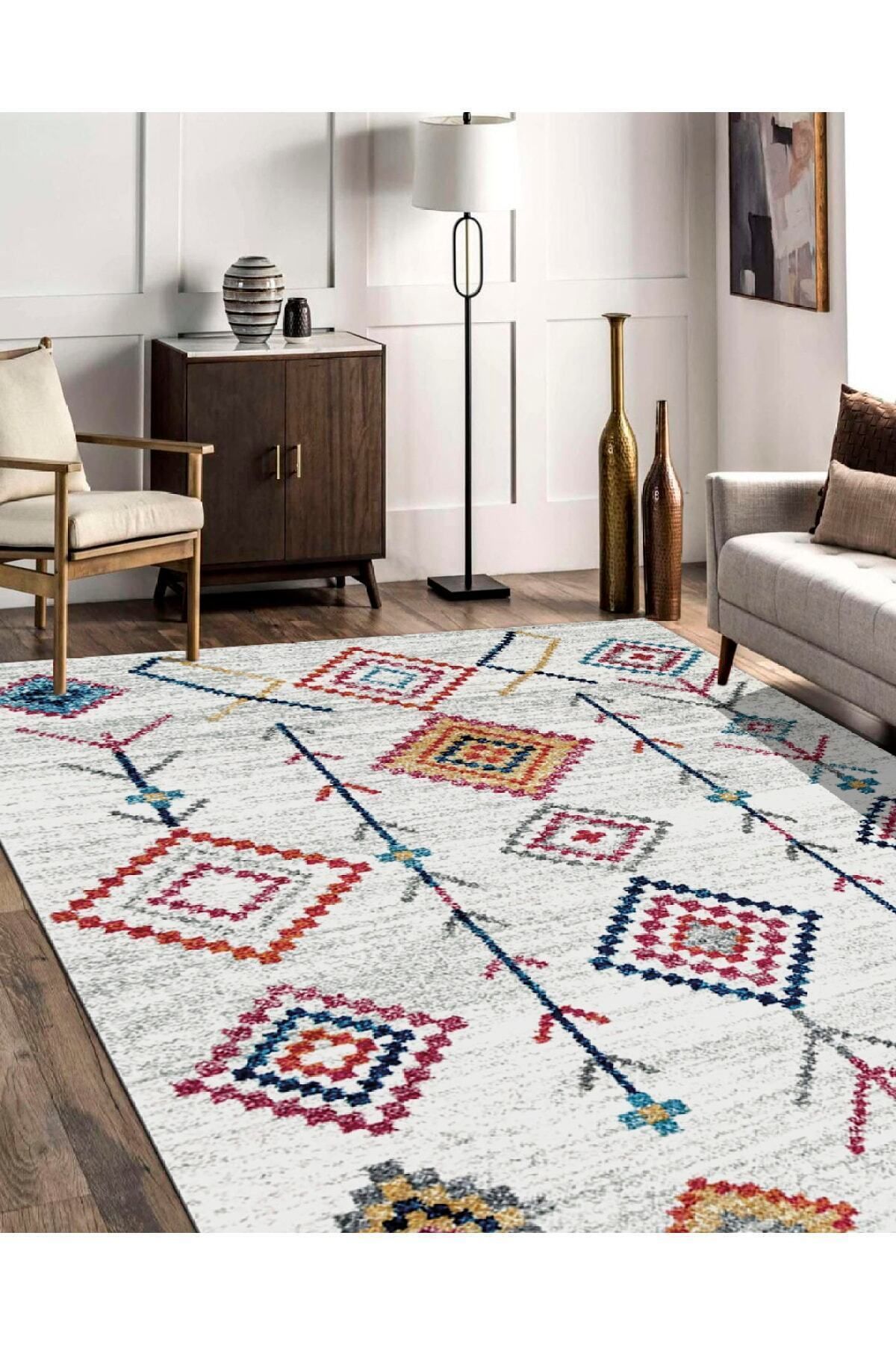 Dijital Baskılı Kilim Model Makinede Yıkanabilir Kaymaz Ta (İNCE HALI)