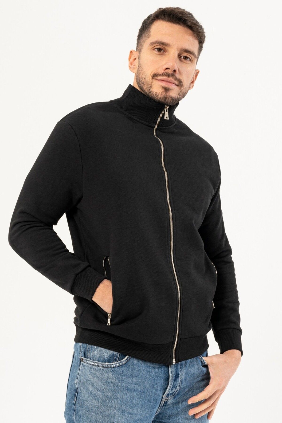 %100 Pamuk Premium Quality / Üstün Kalite Fermuarlı Sweatshirt