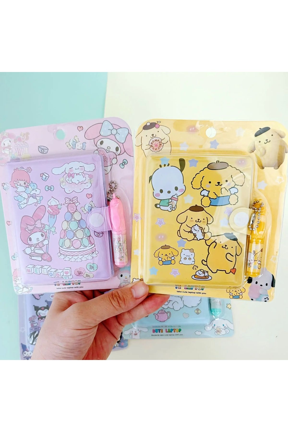 Sanrio Kuromi Cinnamoroll Pom Pom Purin Kırtasiye Seti 2 Parça Pom Pom Purin Kırtasiye Seti