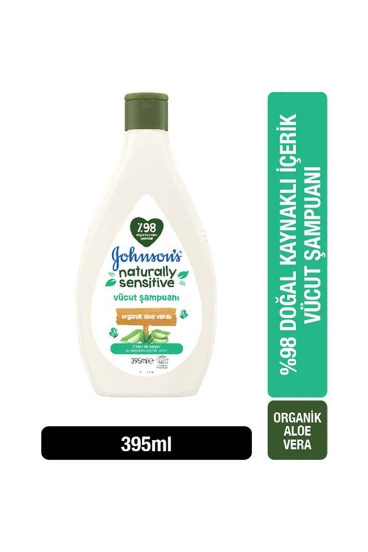 Johnsons Baby Vücut Şampuanı 395ML Natural Sensitive (Organik Aloe Veralı) (2 Li Set)