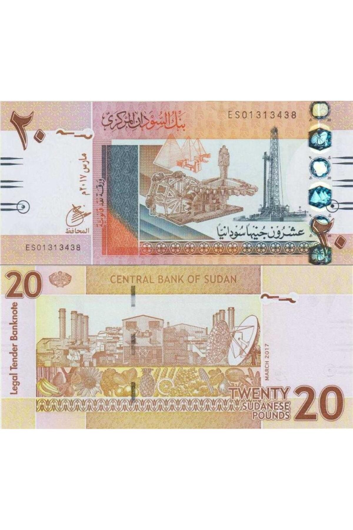 BanknotingSUDAN 20 POUND2017 ÇİL KONDİSYON.