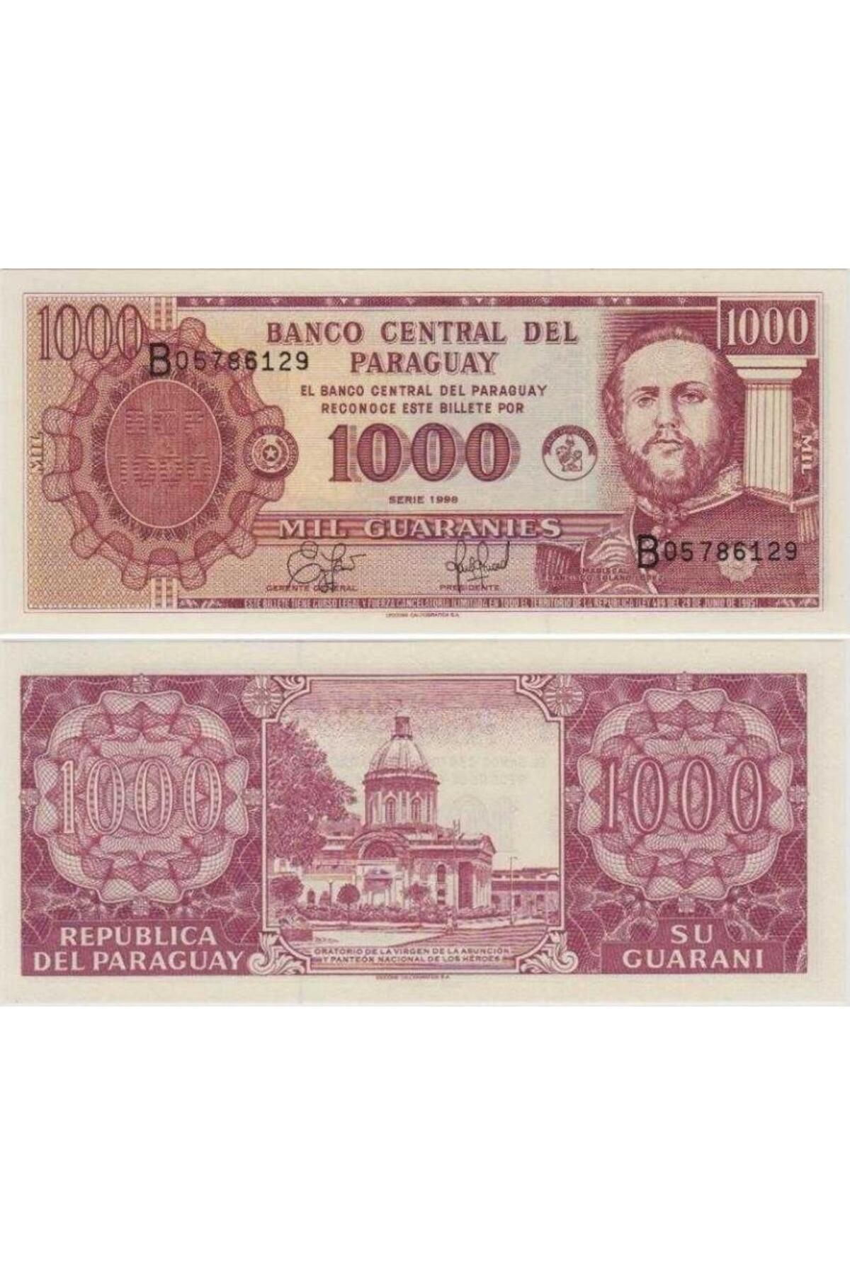 BanknotingPARAGUAY 1000GUARANI 1998 ÇİL KONDİ...