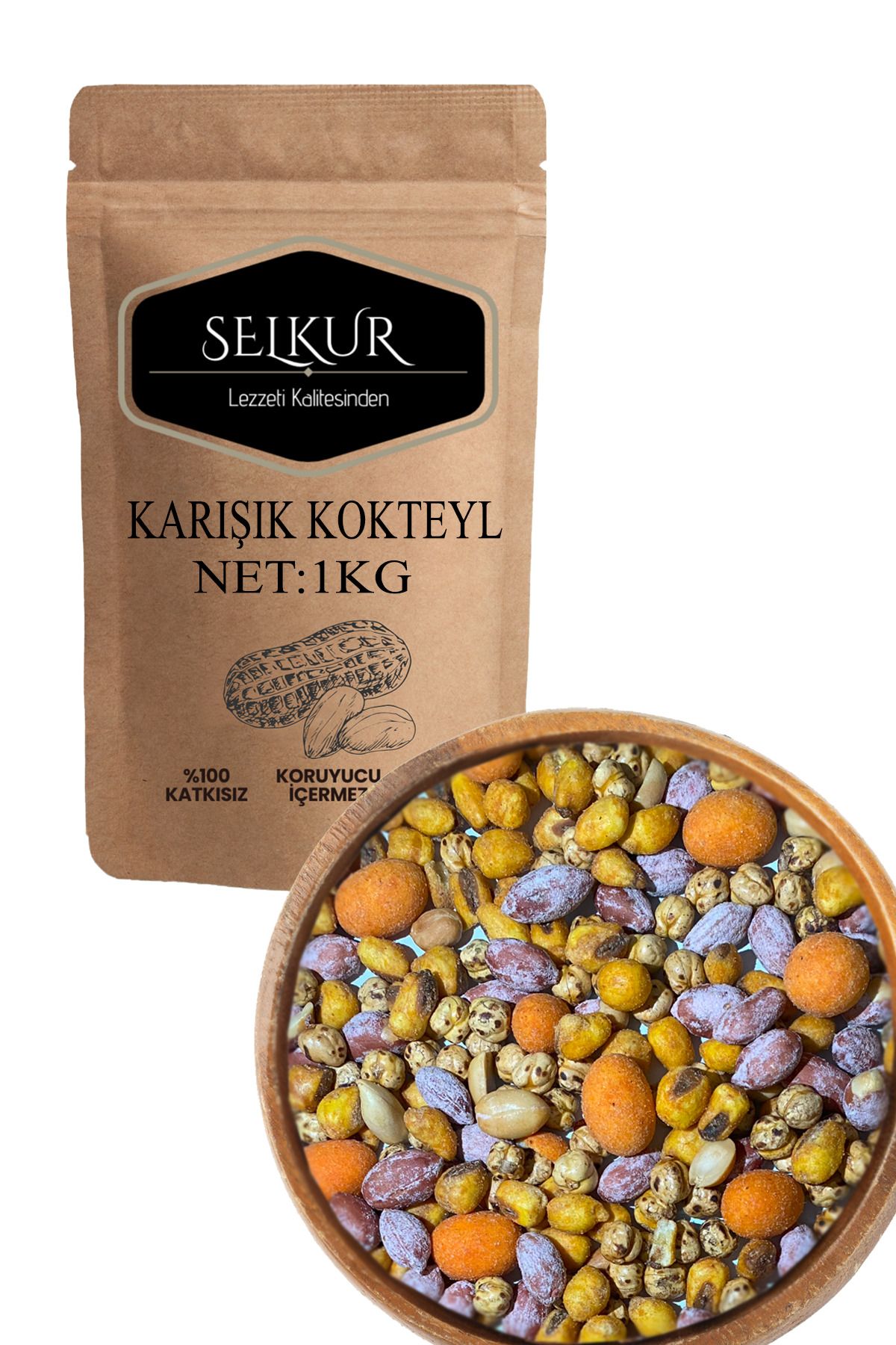 SELKURKarışık KuruyemişÇerez 1kg(TUZLU FISTIK...